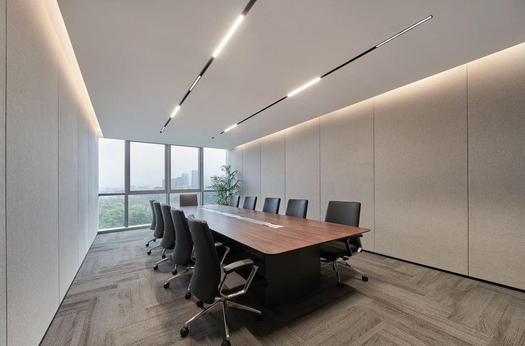 A conference room with folding wall divider separating 2 rooms in Manila