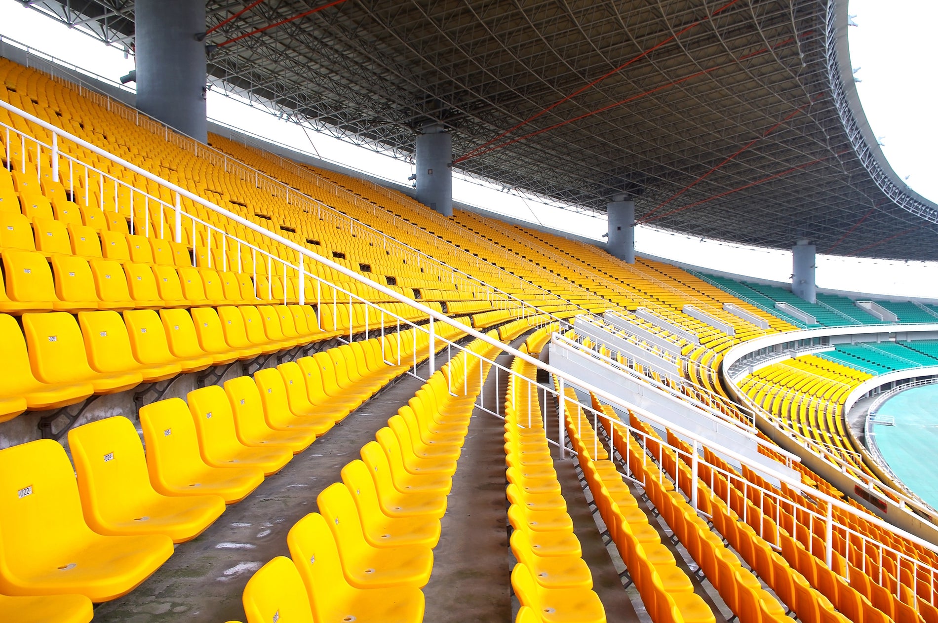 yellow field bleachers for large outdoor events