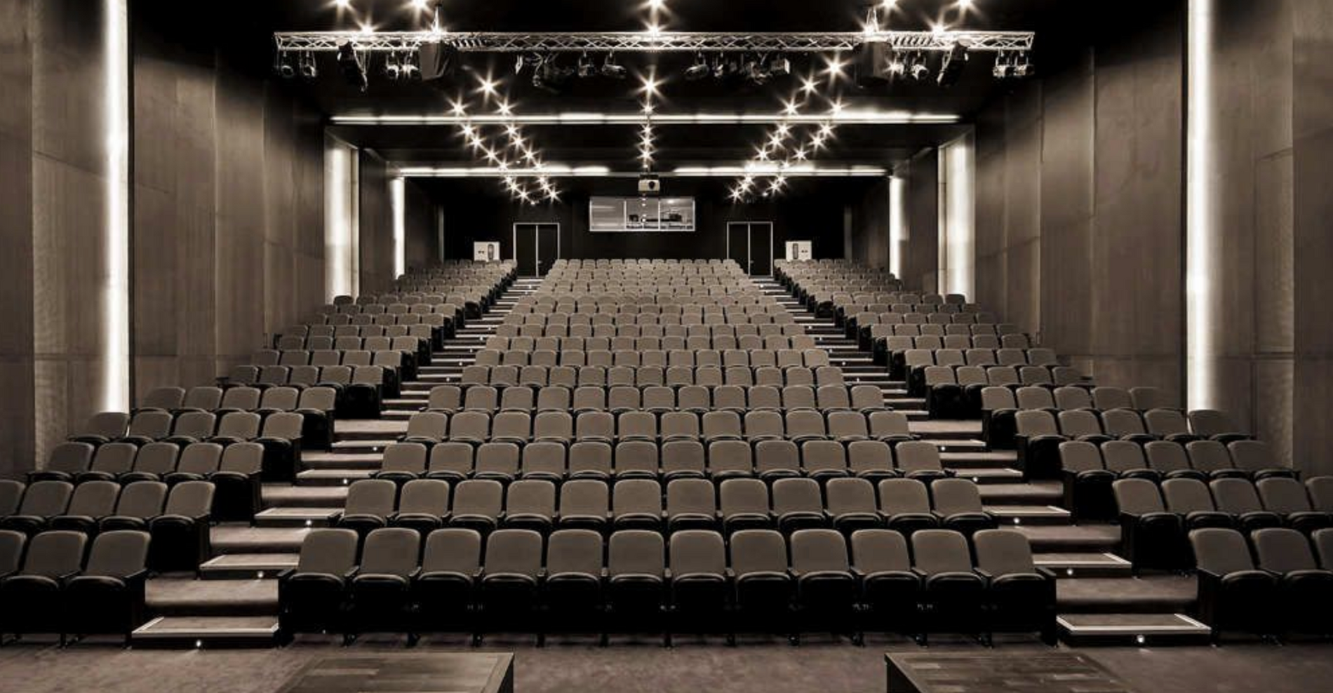 theater seating on a dark cinema