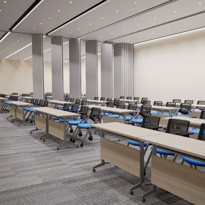 foldable partition wall in a high ceiling training room in the Philippines